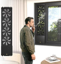 Vertical Window Fan for Sliding Windows, Metal Casement Window Fan, No Drilling Required Installation Waterproof, Adjustable