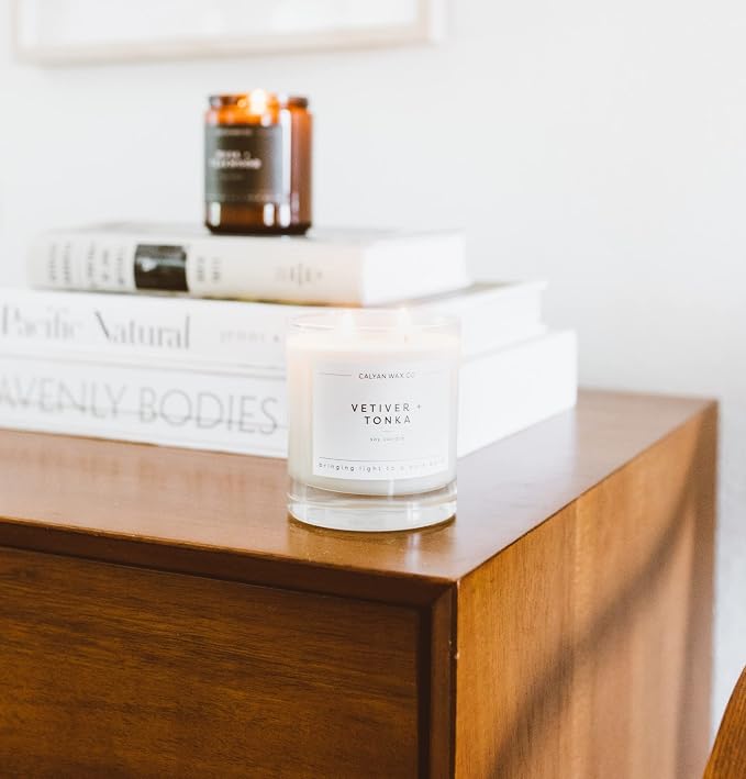 . Vetiver & Tonka 2 Wick Scented Candle - 37 Hour Burn - Luxury made from natural materials Soy Wax Candles, alternate