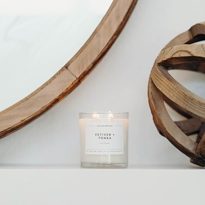 . Vetiver & Tonka 2 Wick Scented Candle - 37 Hour Burn - Luxury made from natural materials Soy Wax Candles, alternate