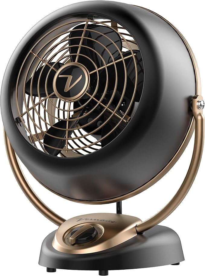 VFANTM Alchemy Vintage Fan | Retro Metal Air Circulator for Cooling & Decor | 5 Speeds, Adjustable Tilt | Gunmetal, product
