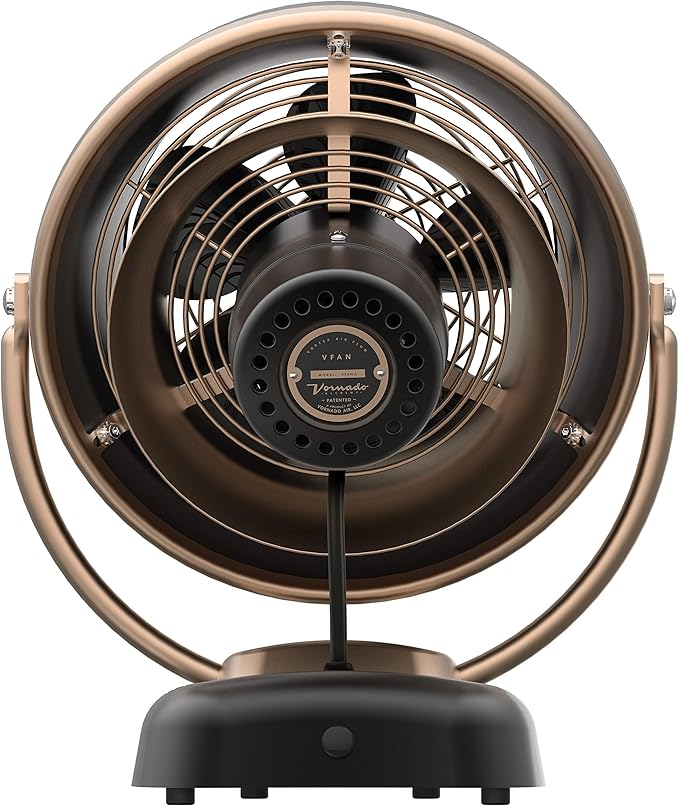 VFANTM Alchemy Vintage Fan | Retro Metal Air Circulator for Cooling & Decor | 5 Speeds, Adjustable Tilt | Gunmetal, alternate