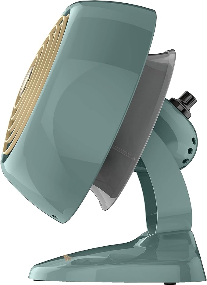 VFANTM Mini Fan, Classic Vintage Fan, Retro Metal Air Circulator, For Desk & Bedside, 2 Speeds, Adjustable Tilt, Personal