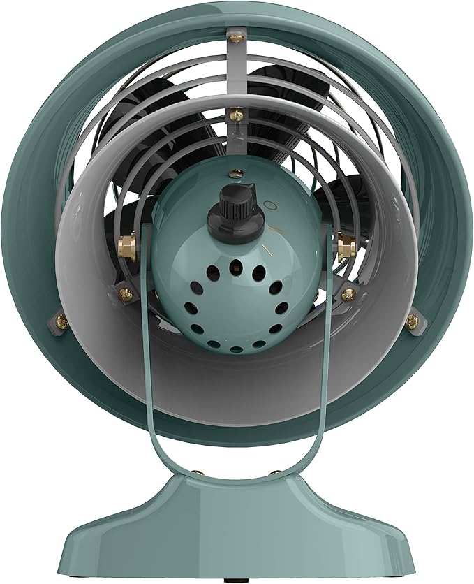 VFANTM Mini Fan, Classic Vintage Fan, Retro Metal Air Circulator, For Desk & Bedside, 2 Speeds, Adjustable Tilt, Personal