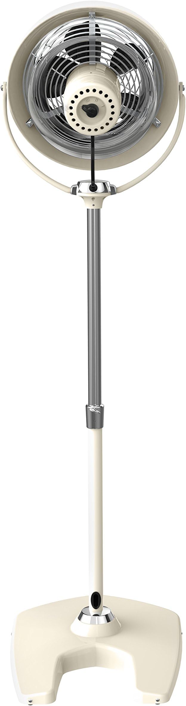 VFANTM Sr. Pedestal Fan, Vintage Metal Standing Air Circulator, 3 Speeds, Adjustable Height 42-55 in, Tilt Head, Circulator