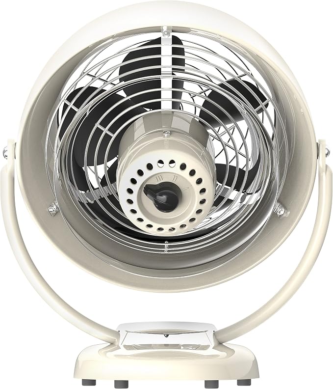 VFANTM Vintage Air Circulator Fan, 3-Speed, Metal, Desktop Table Fan for Bedroom, Office, Cooling, with Adjustable Tilt