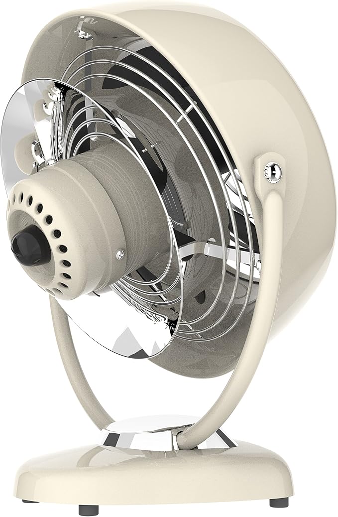 VFANTM Vintage Air Circulator Fan, 3-Speed, Metal, Desktop Table Fan for Bedroom, Office, Cooling, with Adjustable Tilt