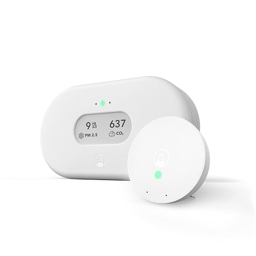 View Plus & Wave Mini - Multi Room Air Quality Monitor with PM 2.5, CO2, VOC, Humidity & Temperature Detector, Mobile APP