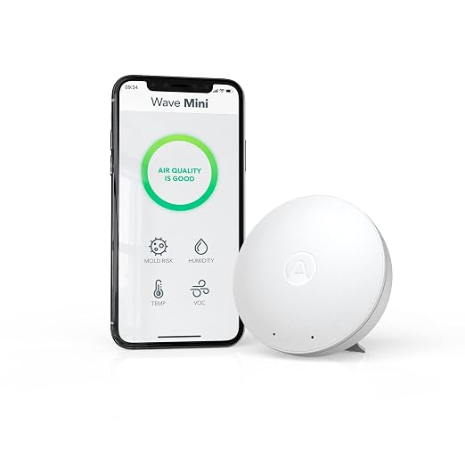 View Plus & Wave Mini - Multi Room Air Quality Monitor with PM 2.5, CO2, VOC, Humidity & Temperature Detector, Mobile APP