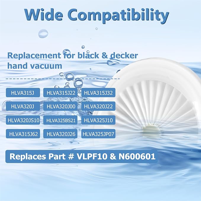 VLPF10 Replacement Filters Compatible with Black and Decker Dustbuster Hand Vacuum Model HLVA315J HLVA320J00 N575266 by (6