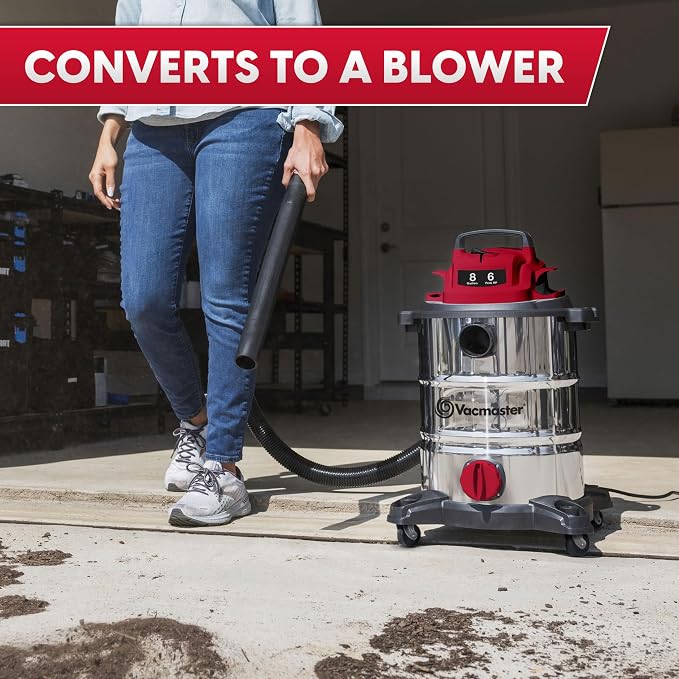 VOC812SF 1101 8-Gallon Premium Stainless Steel Wet/Dry Vacuum, Red Edition, 8 Gal, alternate product view 5