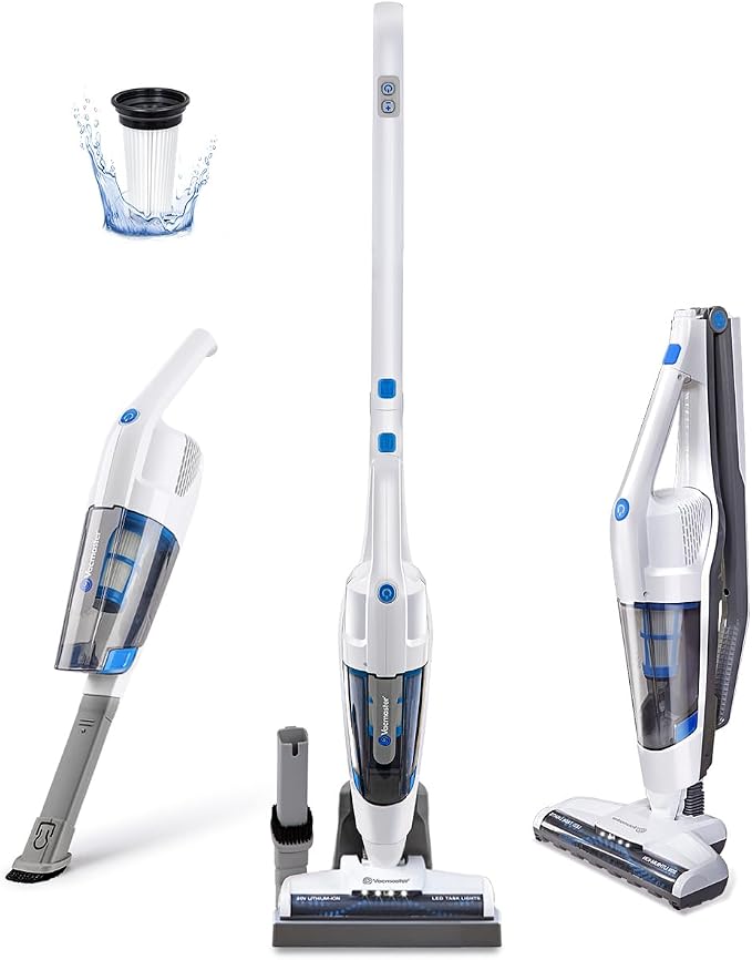 VSD1801 Cordless Handheld & Stick Vacuum Cleaner 2 in 1, Rechargeable Li-ion Battery Powerful Lightweight for Hardwood Floor