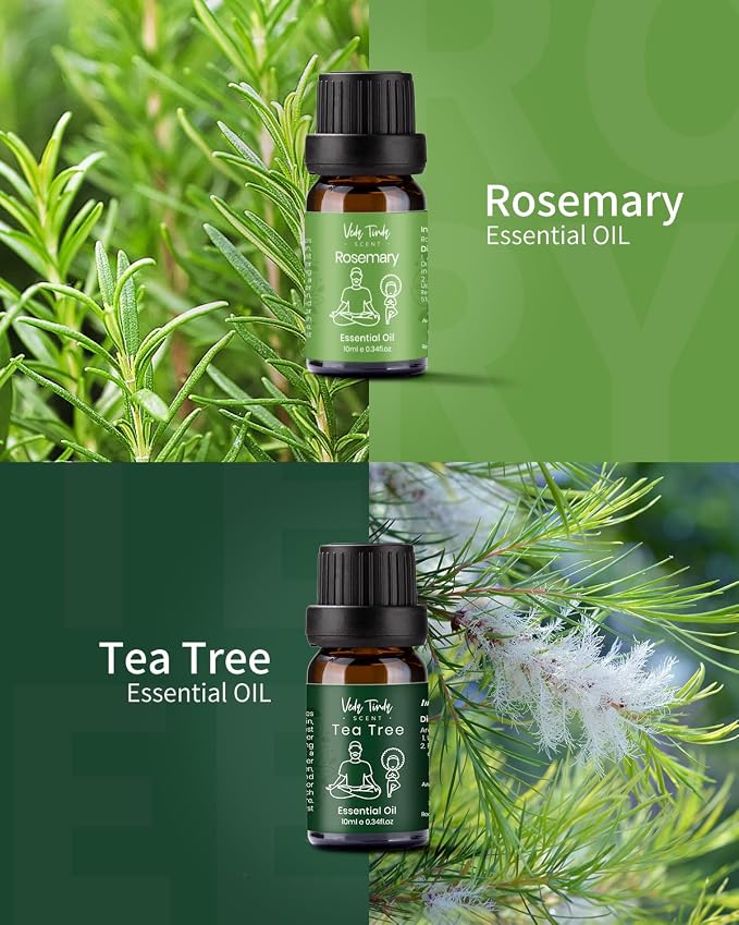 VTS Essential Oils Set (6 x 10ml) - Lavender, Peppermint, Eucalyptus, Tea Tree, Geranium, Rosemary, alternate product view 5