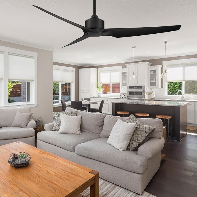 WAC F-056-MW Stella 60" Outdoor Ceiling Fan with Remote Control, Matte White, alternate product view 8