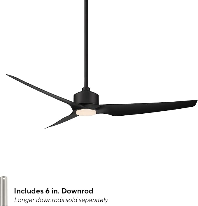 WAC F-056L-MB Stella 60" Outdoor Ceiling Fan with Lights and Remote Control, Matte Black, alternate product view 2