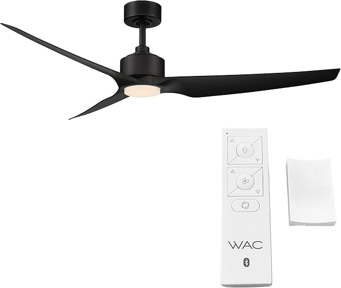 WAC F-056L-MB Stella 60" Outdoor Ceiling Fan with Lights and Remote Control, Matte Black, alternate product view 4