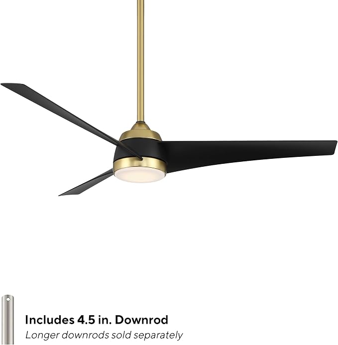 WAC F-070L-SB/MB Sonoma 56" Outdoor Ceiling Fan with Lights and Remote Control, Soft Brass Matte Black, alternate product