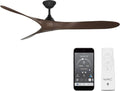 WAC F-089-MB/DW Malibu 70" Outdoor Ceiling Fan with Remote, Matte Black Dark Walnut, product image