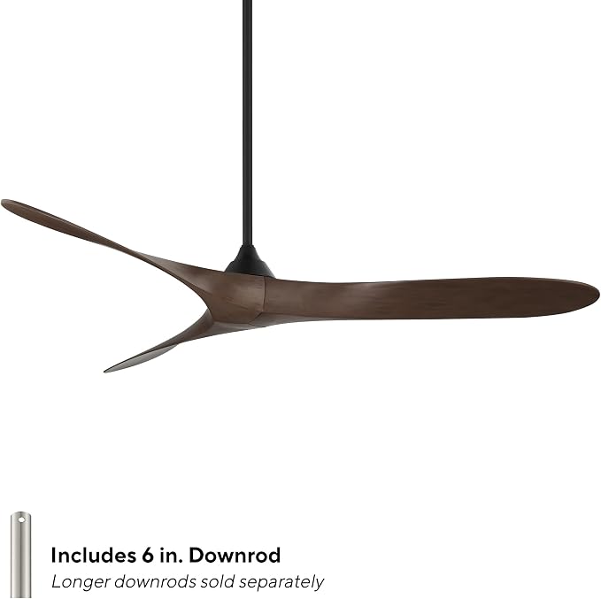 WAC F-089-MB/DW Malibu 70" Outdoor Ceiling Fan with Remote, Matte Black Dark Walnut, alternate product view 2