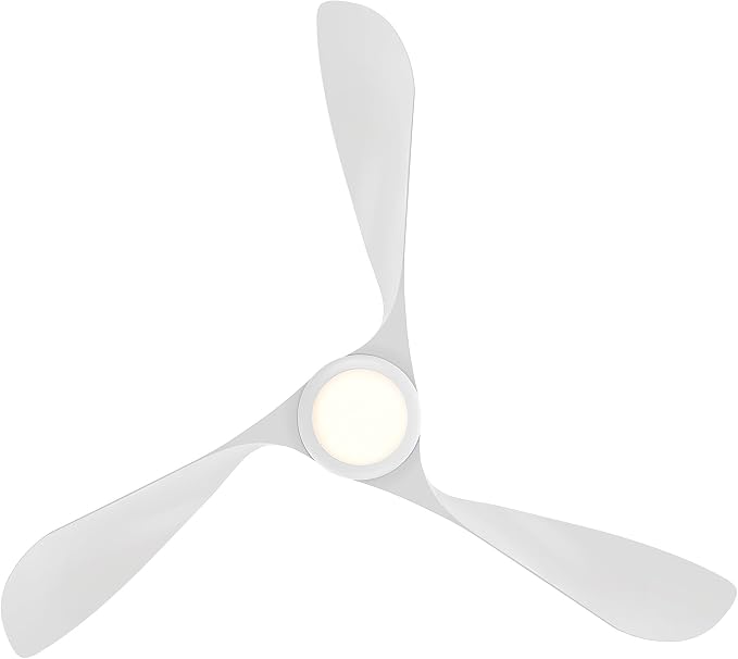 WAC Smart Fans Swirl Indoor and Outdoor 3-Blade Smart Home Ceiling Fan 54in Matte White Adjustable CCT 2700-3000-4000-5000K