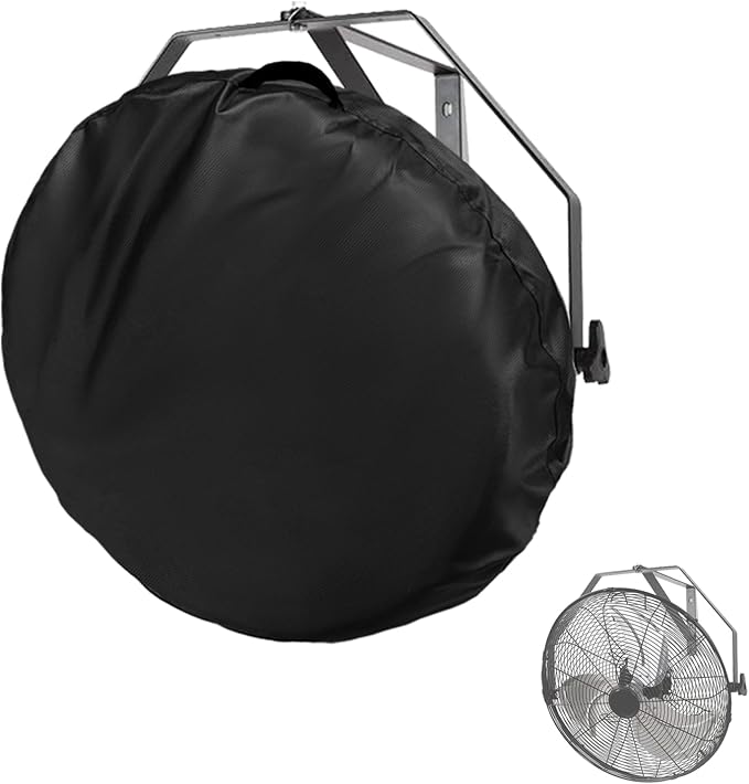 Wall Mount Fan Cover, Fits 18 Inch 20 Inch Industrial Fan and Pedestal Fan, 600D Heavy Duty Waterproof Dustproof Wall Mounted