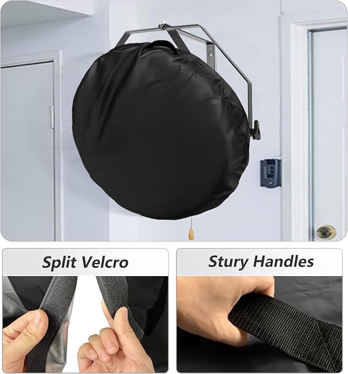 Wall Mount Fan Cover, Fits 18 Inch 20 Inch Industrial Fan and Pedestal Fan, 600D Heavy Duty Waterproof Dustproof Wall Mounted