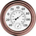 Wall Thermometer - 8-Inch Decorative Indoor/Outdoor Temperature and Hygrometer Gauge - for Home, Patio, Porch, or Sunroom by