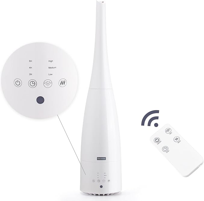 Warm and Cool Mist Humidifier for Home/Bedroom with Remote Control 2.3L Smart Air Humidifier for Desk/Office/Bedroom 25dB