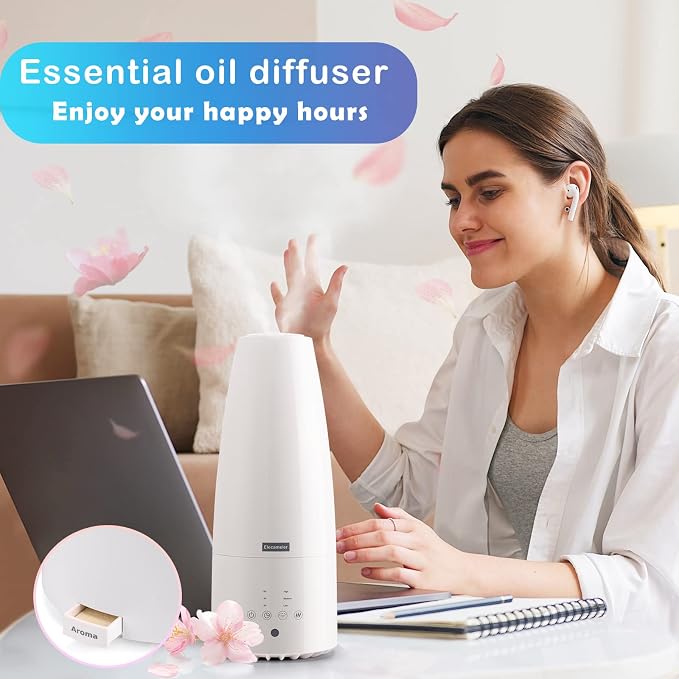 Warm and Cool Mist Humidifier for Home/Bedroom with Remote Control 2.3L Smart Air Humidifier for Desk/Office/Bedroom 25dB