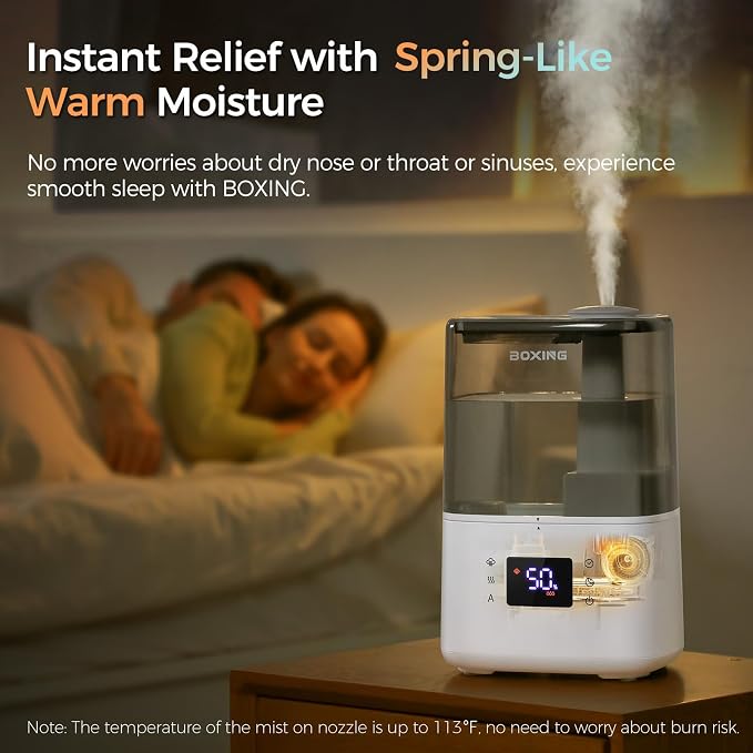 Warm and Cool Mist Humidifiers for Bedroom Large Room Home,Air Humidifier with Remote,Top Fill Ultrasonic Diffuser Humidifier