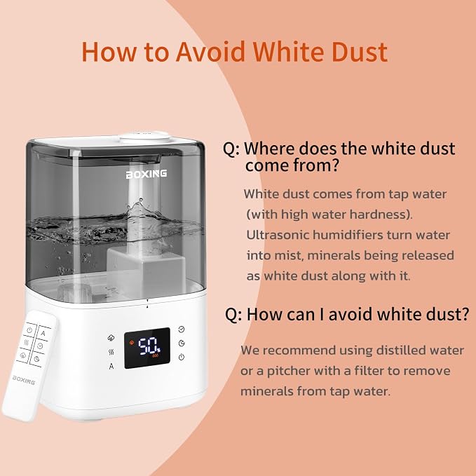 Warm and Cool Mist Humidifiers for Bedroom Large Room Home,Air Humidifier with Remote,Top Fill Ultrasonic Diffuser Humidifier