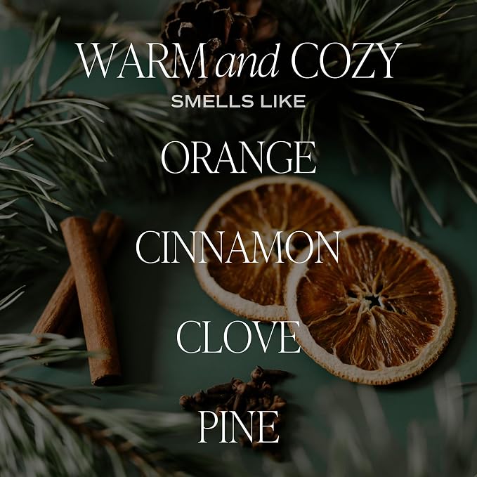 Warm and Cozy Candle - Orange Peel, Cinnamon, Ginger and Clove Soy Winter Scented Candles for Home, alternate product view 5