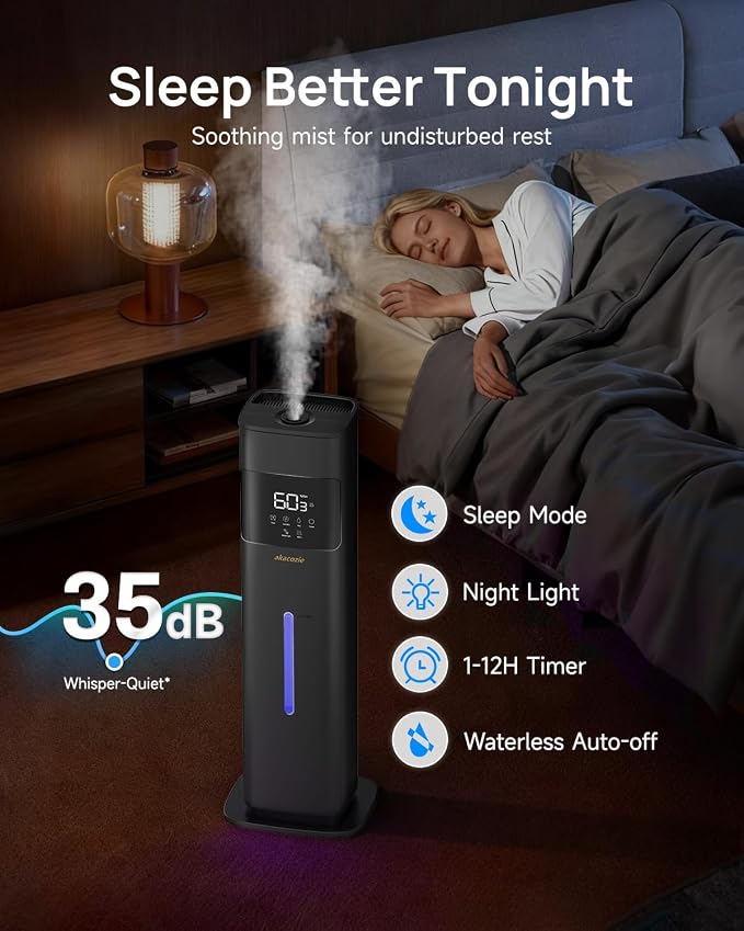 Warm & Cool Mist Humidifiers for Bedroom 500 sq ft, 2.1Gal/8L Humidifier Large Room with Essential Oil Diffuser, alternate