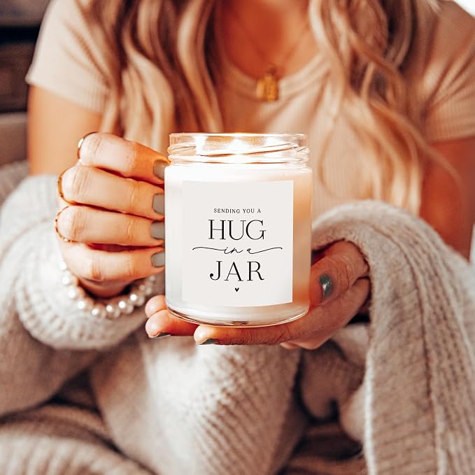 Warm Hug in a Jar Scented Candles for Home, Relaxing Aromatherapy Gifts for Women with Lavender Essential, alternate product