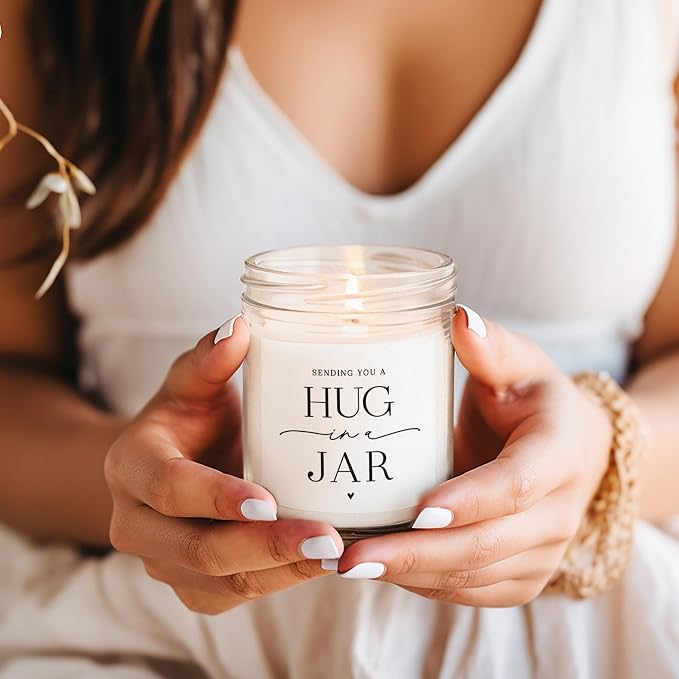 Warm Hug in a Jar Scented Candles for Home, Relaxing Aromatherapy Gifts for Women with Lavender Essential, alternate product