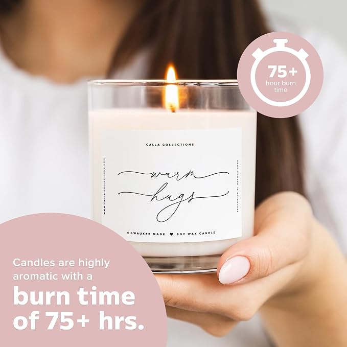 Warm Hugs Scented Candles for Home, Natural Soy Wax, Relaxing Aromatherapy Gifts, Essential Oils Scented, alternate product