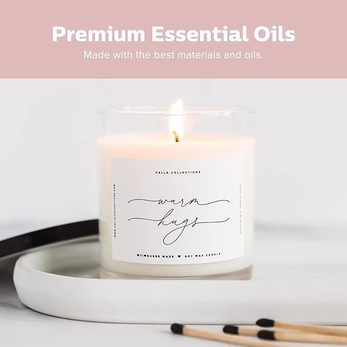 Warm Hugs Scented Candles for Home, Natural Soy Wax, Relaxing Aromatherapy Gifts, Essential Oils Scented, alternate product