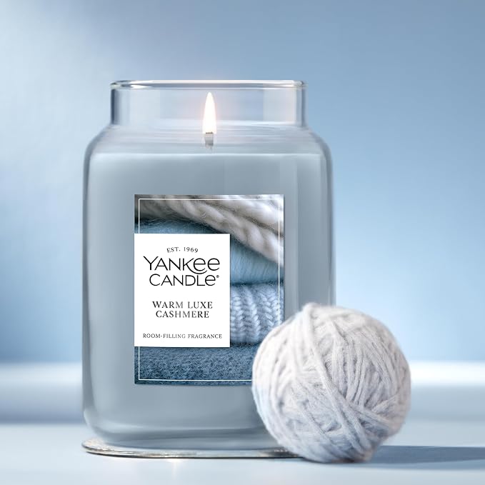 Warm Luxe Cashmere, Holiday Scented Candle, 22oz Large Jar with up to 150 Hour Burn Time, Giftable, alternate product view 4