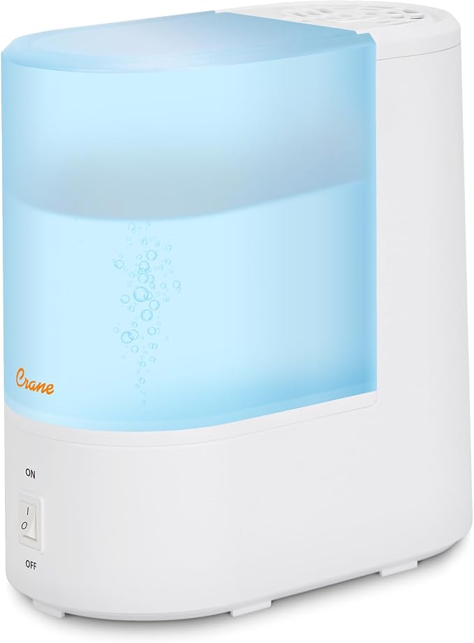 Warm Mist Humidifier, Small Humidifier for Bedroom, Office, Vapor Pad Tray, Soothing Warm Mist Humidifiers For Bedroom