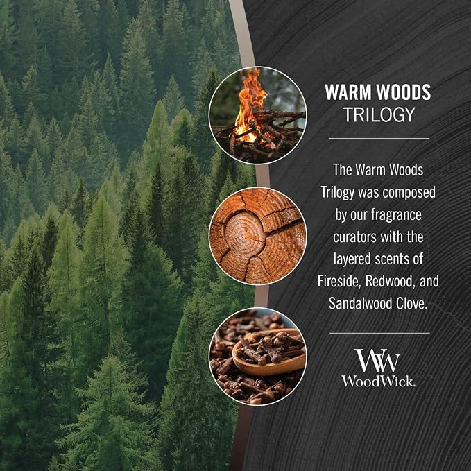 Warm Woods Trilogy Holiday Candle Gifts for Women and Men, 16 oz Ellipse Trilogy Candle with Crackling Wick, alternate