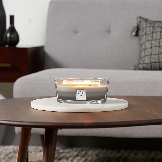 Warm Woods Trilogy Holiday Candle Gifts for Women and Men, 16 oz Ellipse Trilogy Candle with Crackling Wick, alternate
