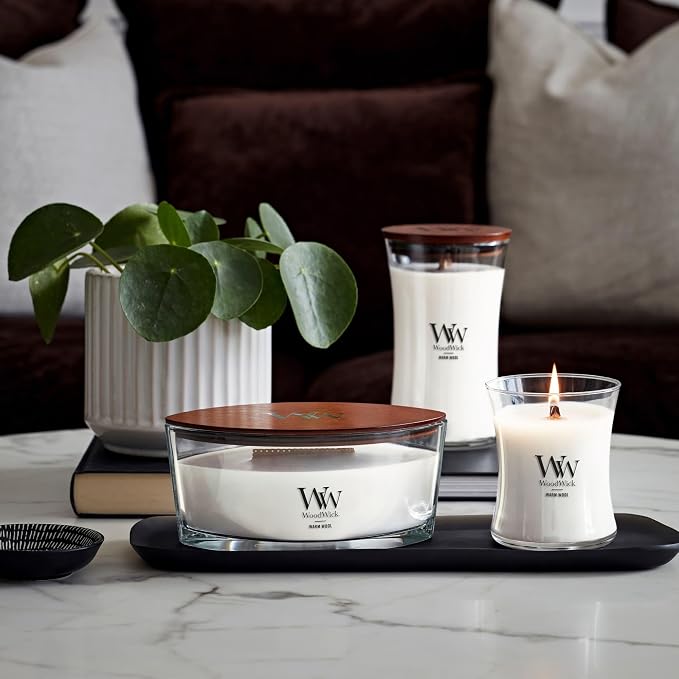 Warm Wool Holiday Candle Gifts for Women and Men, 16 oz Ellipse Candle with Crackling Wick, alternate product view 3