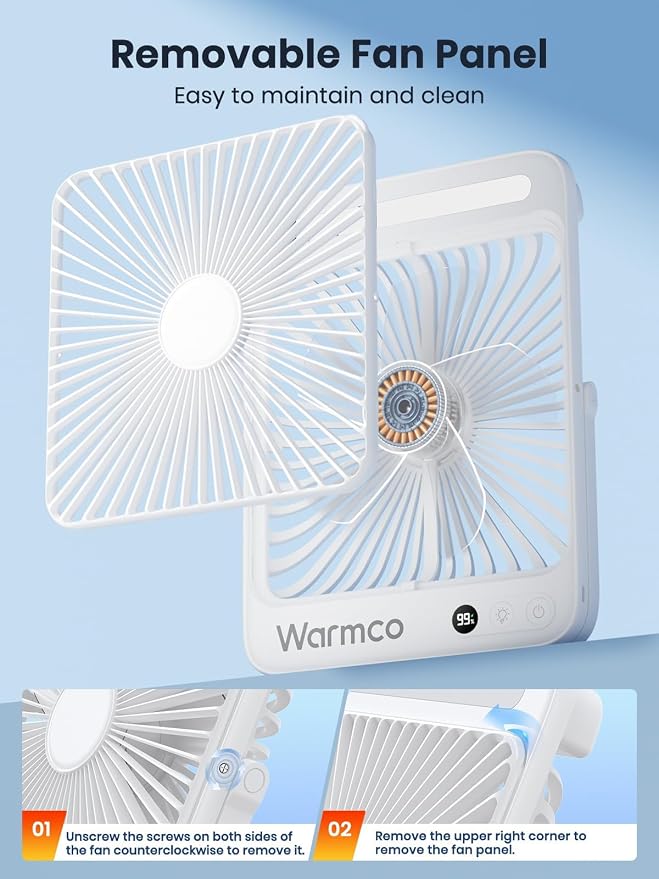 20000mAh Battery Powered Fan, Ultra- 8-Inch Portable Camping Fan with LED Lantern, alternate product