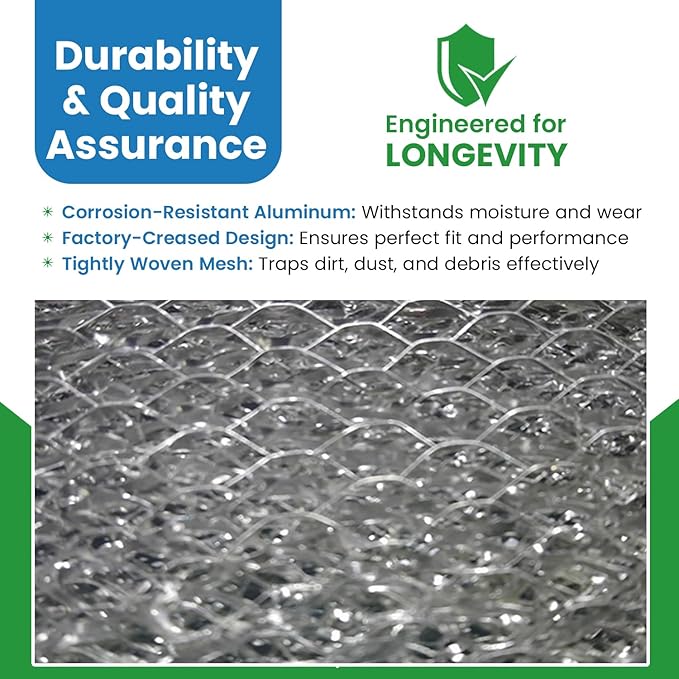 Washable Aluminum Air Filter – 20 x 30 x 1 – Permanent, Reusable HVAC Intake Filter – Heavy-Duty Expanded Aluminum Mesh