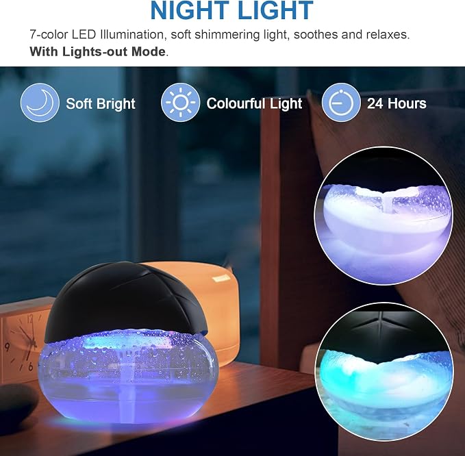 Water Based Air Purifier with Essential Oil Diffuser Pack, Air Washer with 7 Color LED Night Light, alternate product view 11
