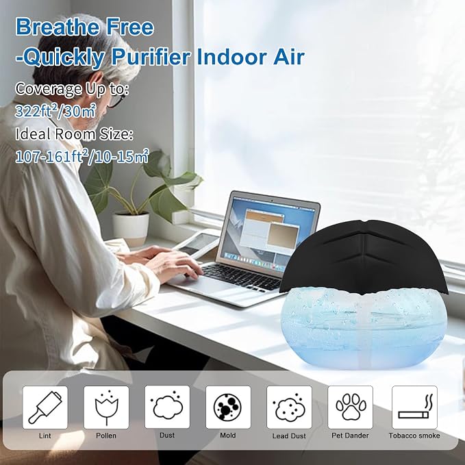 Water Based Air Purifier with Essential Oil Diffuser Pack, Air Washer with 7 Color LED Night Light, alternate product view 12