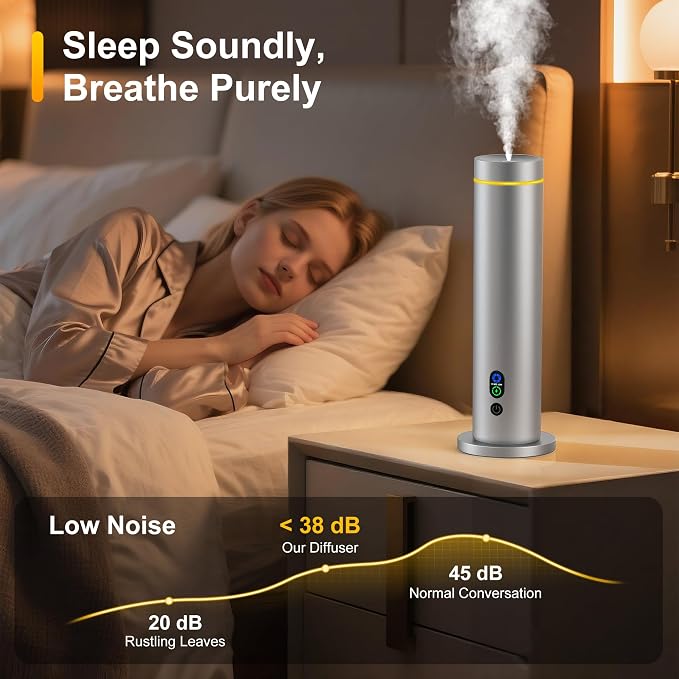 Waterless Diffuser, 1000 Sq.Ft Coverage, Essential Oil Diffuser with Tilt-Safe, Remote Control, Adjustable Mist, alternate