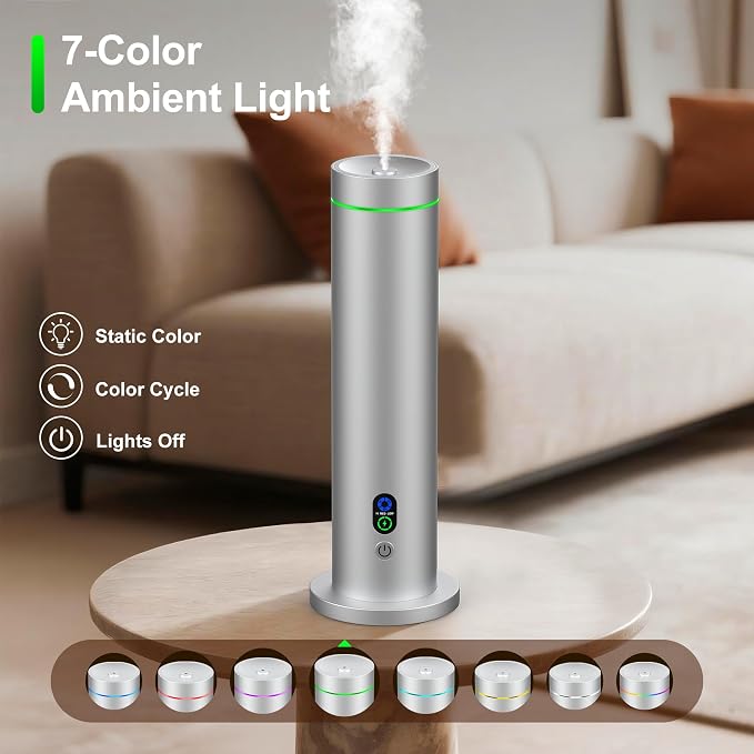 Waterless Diffuser, 1000 Sq.Ft Coverage, Essential Oil Diffuser with Tilt-Safe, Remote Control, Adjustable Mist, alternate