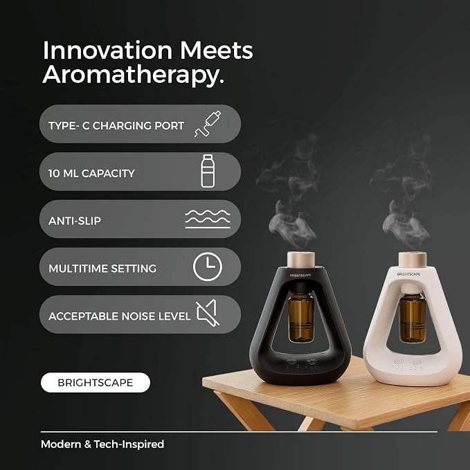 Waterless Diffuser for Essential Oil – Battery Operated Hotel Scent Diffuser – Portable, Cordless Aromatherapy for Home