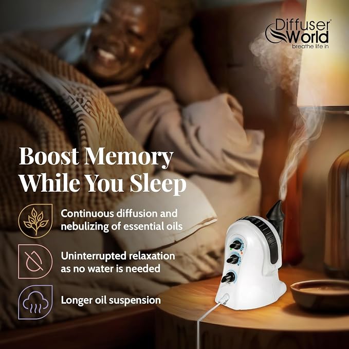 Waterless Diffuser for Essential Oils 110V, Made in USA Black Aroma Atomizer Waterless Essential Oil Diffusers for Home Large
