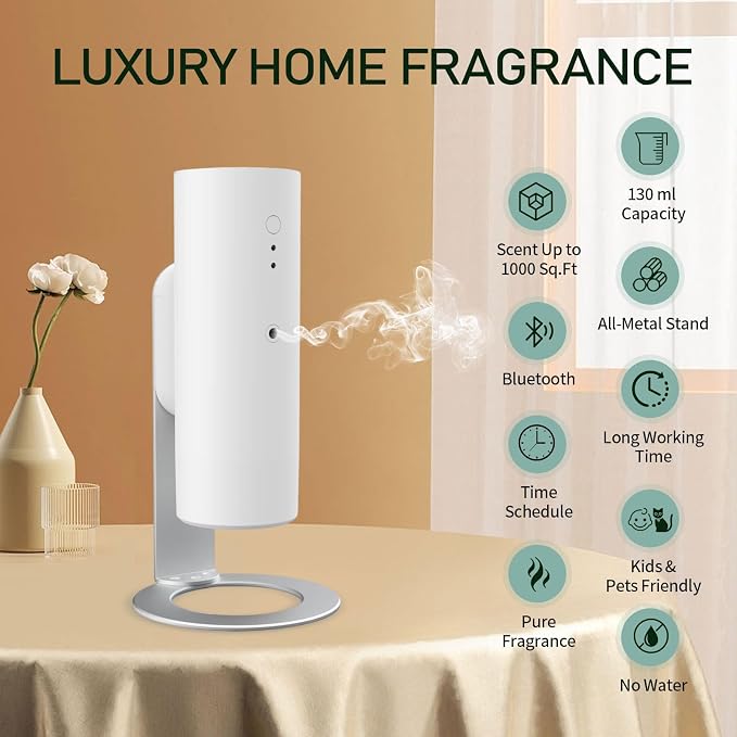 Waterless Diffuser for Essential Oils, Smart Aroma Diffuser for Home, 130ml/1000 Sq., alternate product view 2